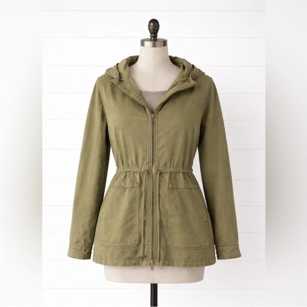 Free People – Arya Utility Jacket – Olive Green Military Cargo Jacket – Sz. L